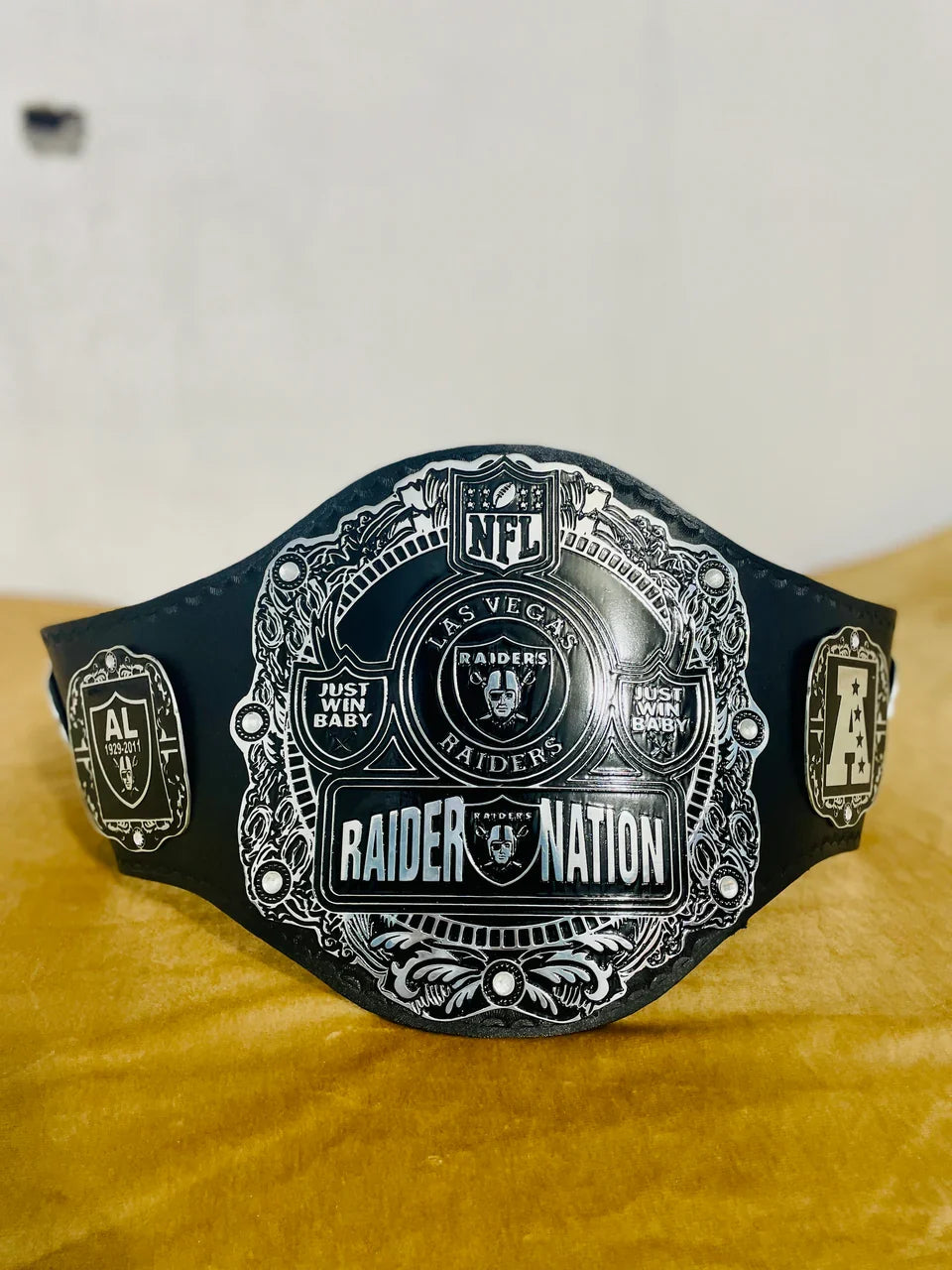 Las Vegas Raider NFL championship belt Heavyweight Replica title Belt