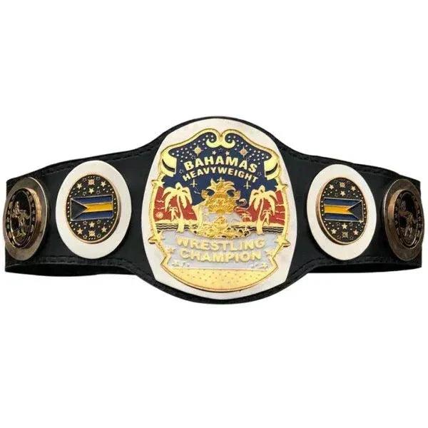 NWA Bahamas belt with zinc metal plates