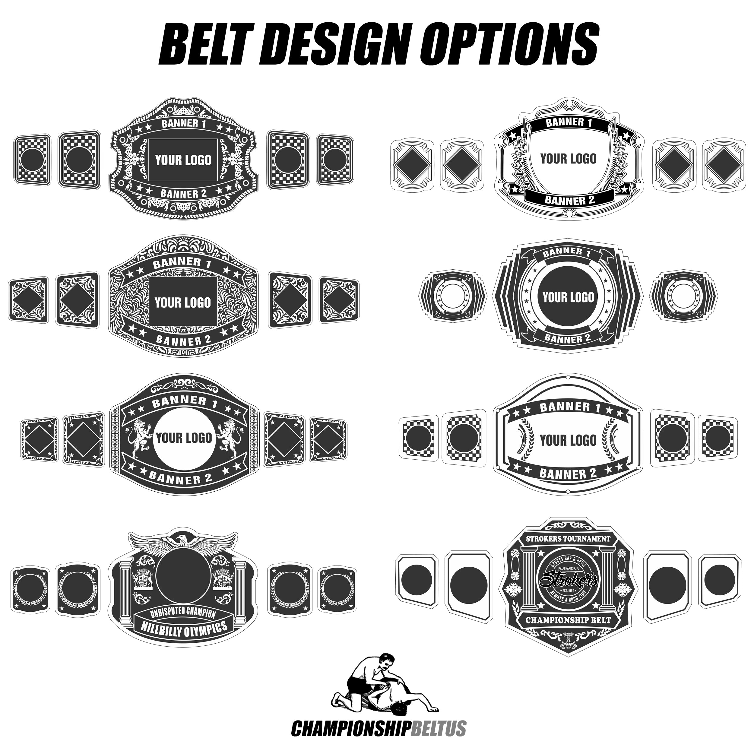 Custom Belts, Add Your Name Plate on Customizable Championship Belts for Halloween, Christmas, Valentine's, Skull Bone