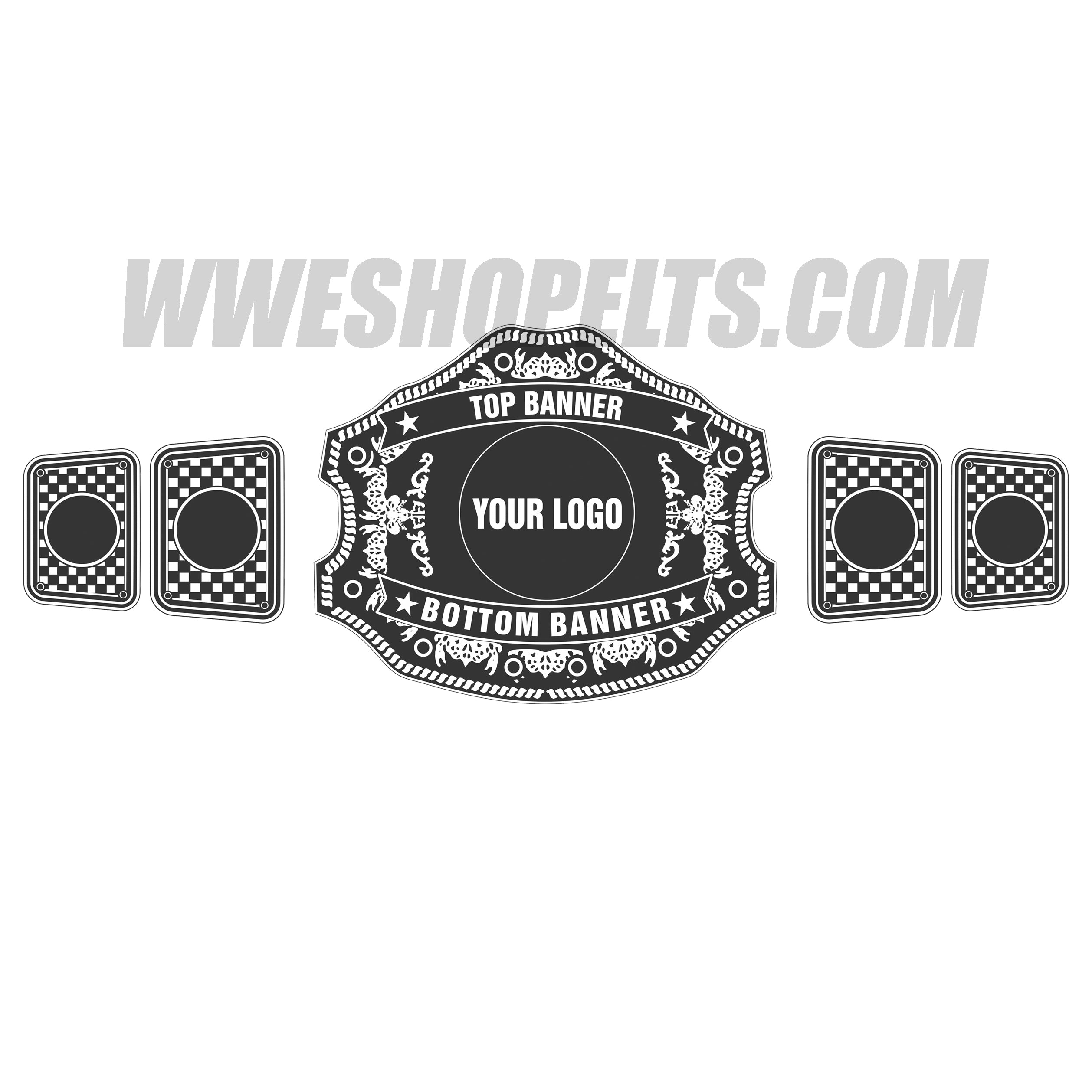 Custom Belts, Add Your Name Plate on Customizable Championship Belts for Halloween, Christmas, Valentine's, Skull Bone