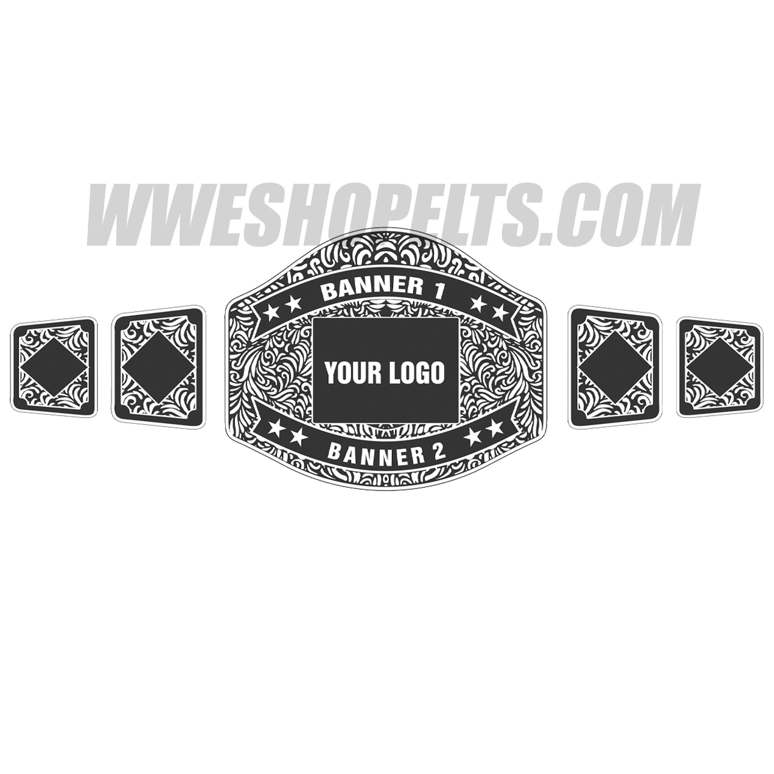 Custom Belts, Add Your Name Plate on Customizable Championship Belts for Halloween, Christmas, Valentine's, Skull Bone