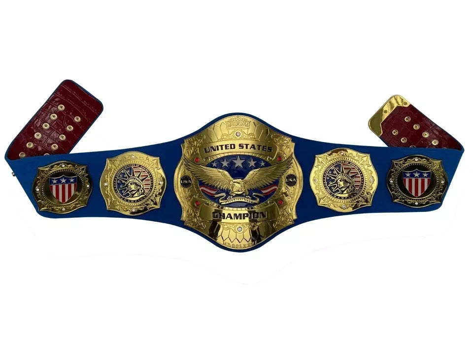Fandu United States Championship Wrestling Belt 4 MM Zinc Adult Size Replica