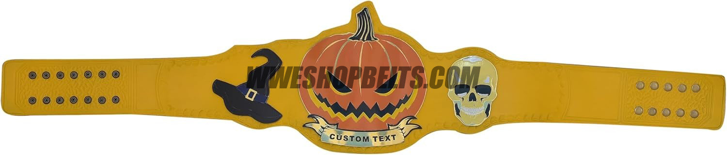 Custom Belts, Add Your Name Plate on Customizable Championship Belts for Halloween, Christmas, Valentine's, Skull Bone (Halloween)
