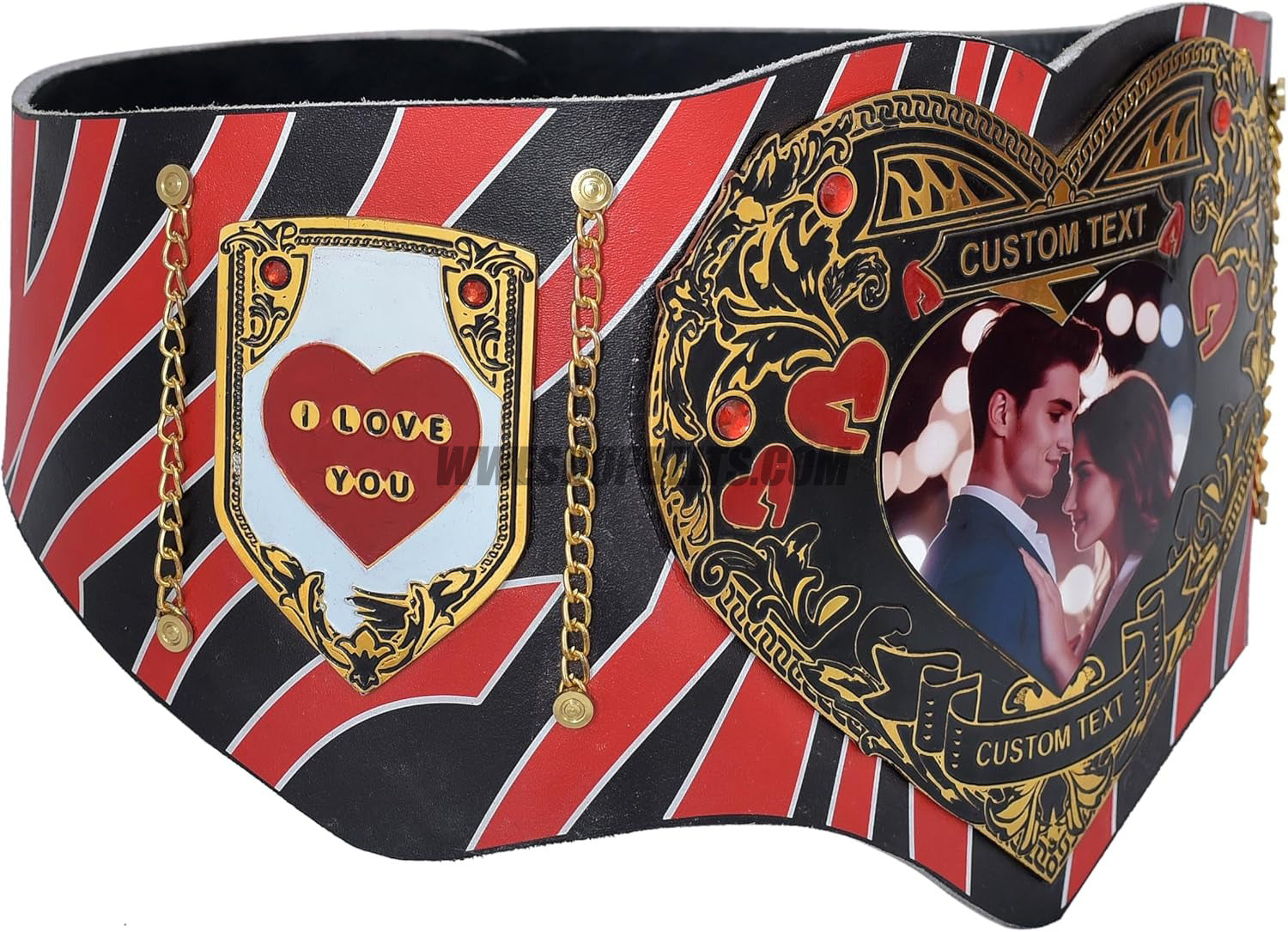 Custom Belts, Add Your Name Plate on Customizable Championship Belts for Halloween, Christmas, Valentine's, Skull Bone (Halloween)