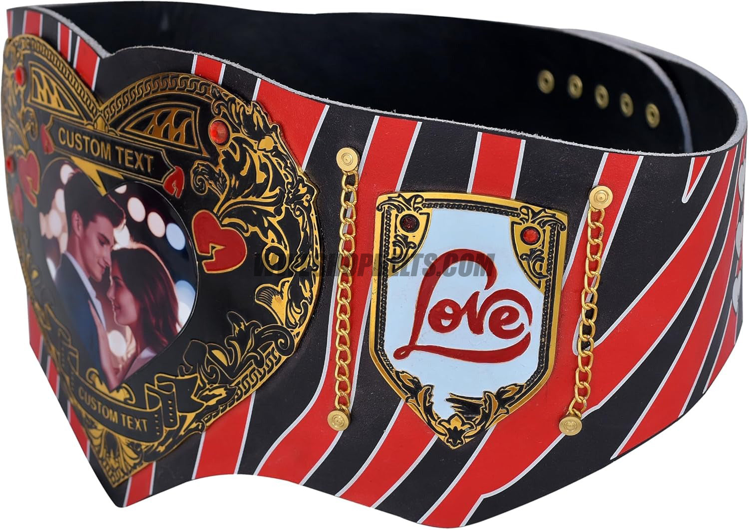 Custom Belts, Add Your Name Plate on Customizable Championship Belts for Halloween, Christmas, Valentine's, Skull Bone (Halloween)