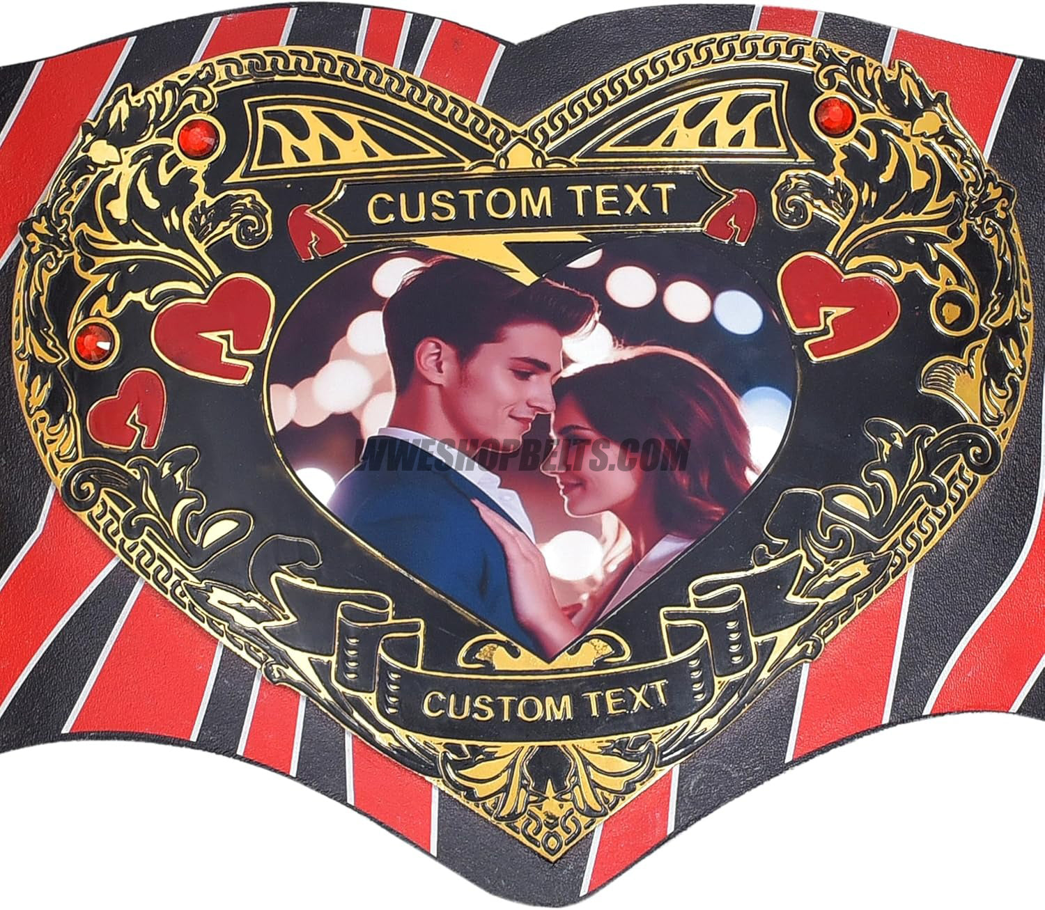 Custom Belts, Add Your Name Plate on Customizable Championship Belts for Halloween, Christmas, Valentine's, Skull Bone (Halloween)