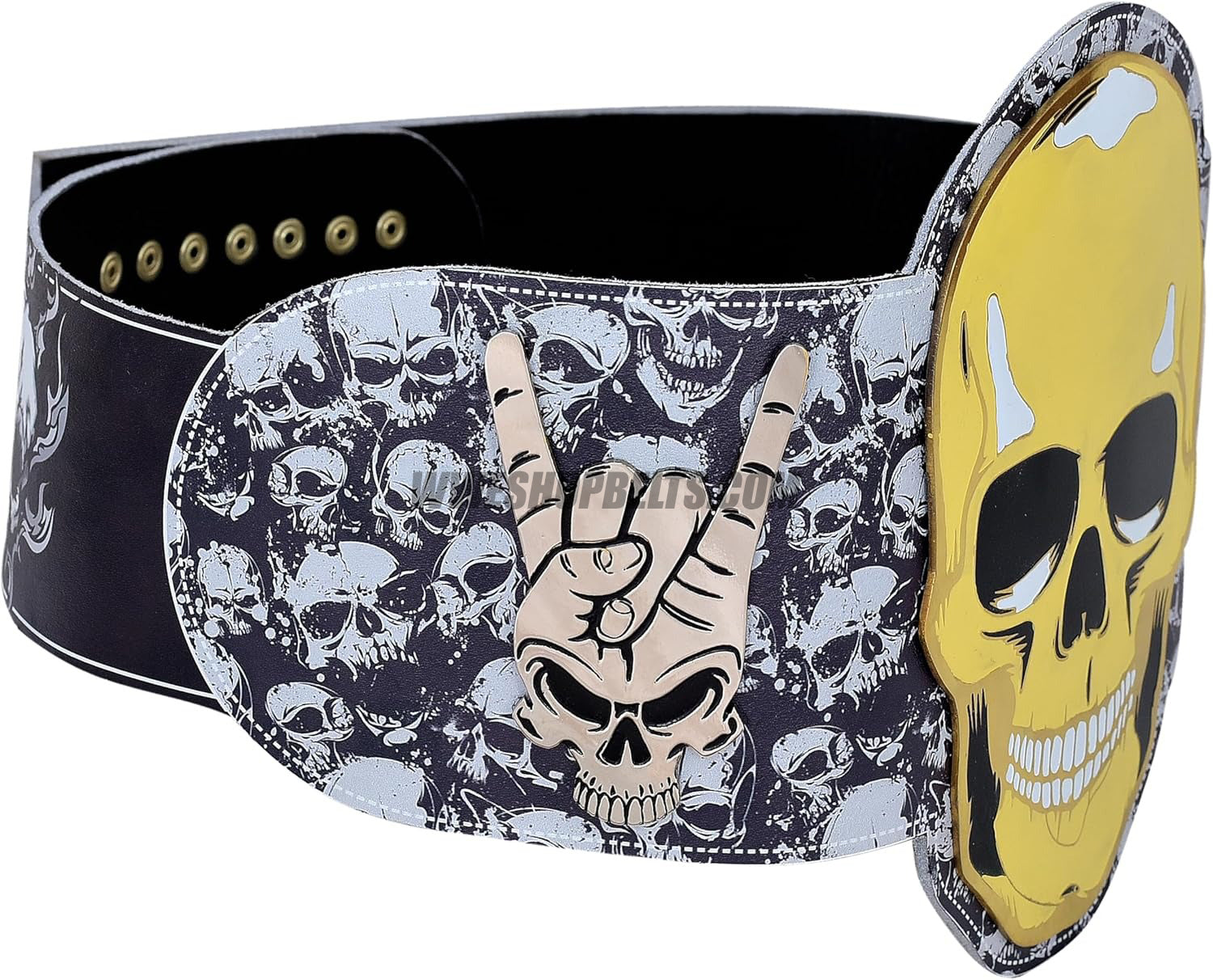 Custom Belts, Add Your Name Plate on Customizable Championship Belts for Halloween, Christmas, Valentine's, Skull Bone (Halloween)