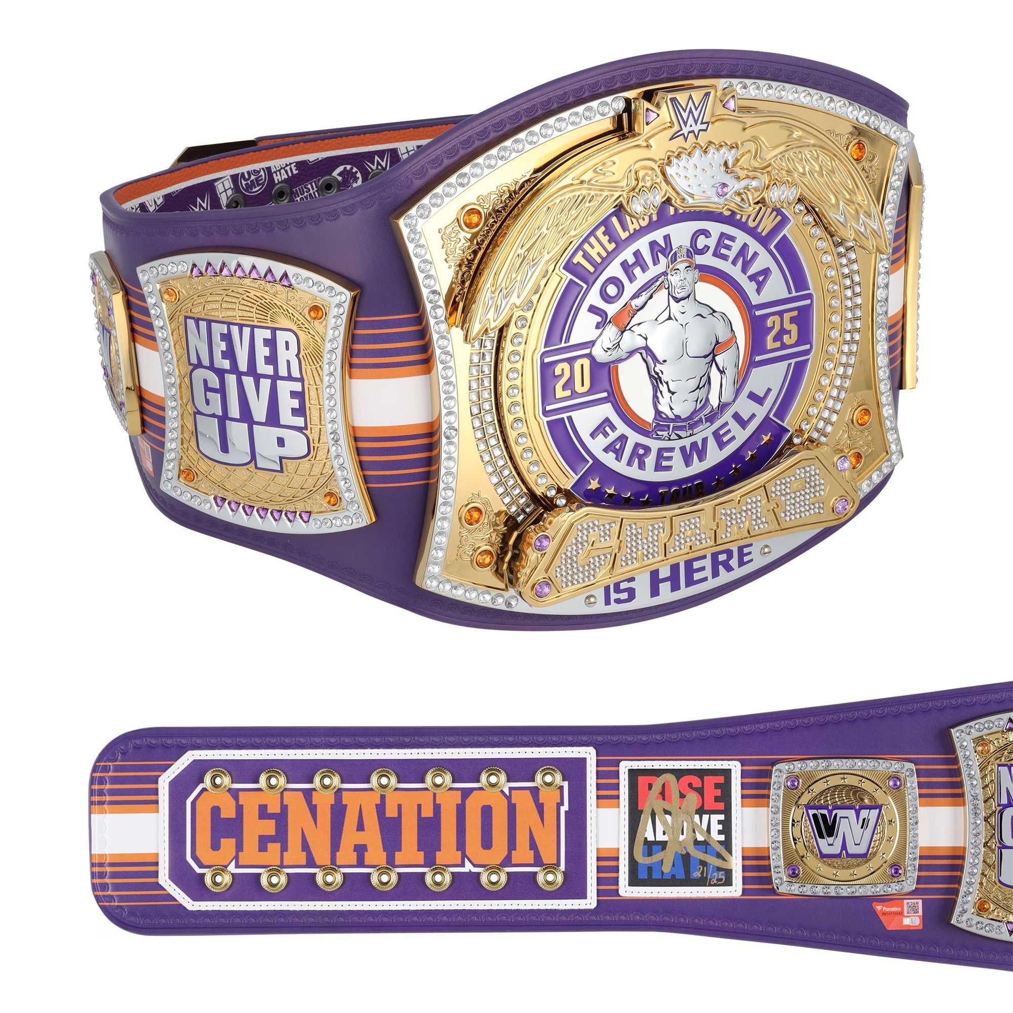John Cena WWE Autographed Farewell Tour 2025 Phoenix Replica Title Belt - Limited Edition of 25John Cena WWE Autographed Farewell Tour 2025 Phoenix Replica Title Belt - Limited Edition of 25