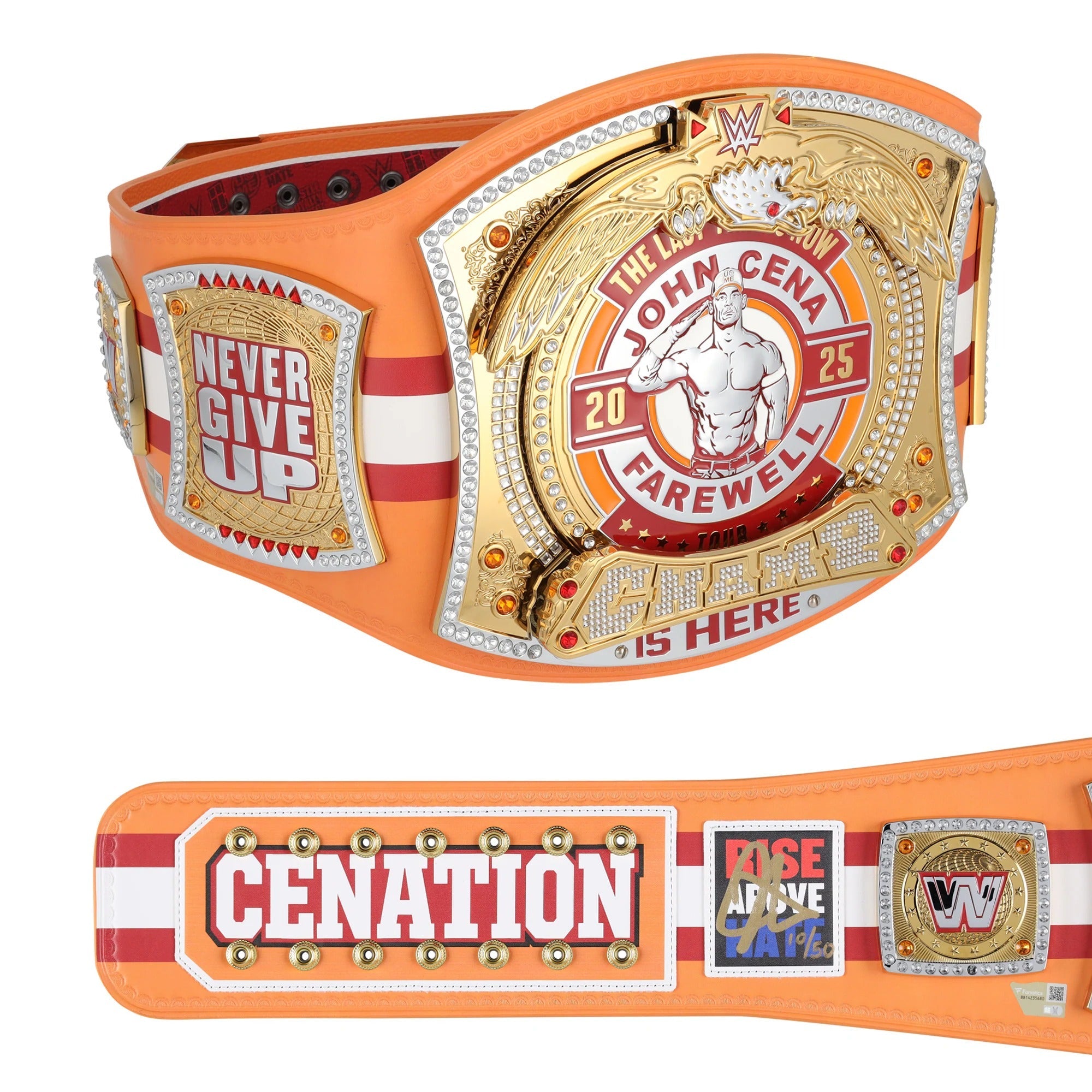 John Cena WWE Autographed Farewell Tour 2025 Tampa Replica Title Belt - Limited Edition of 50
