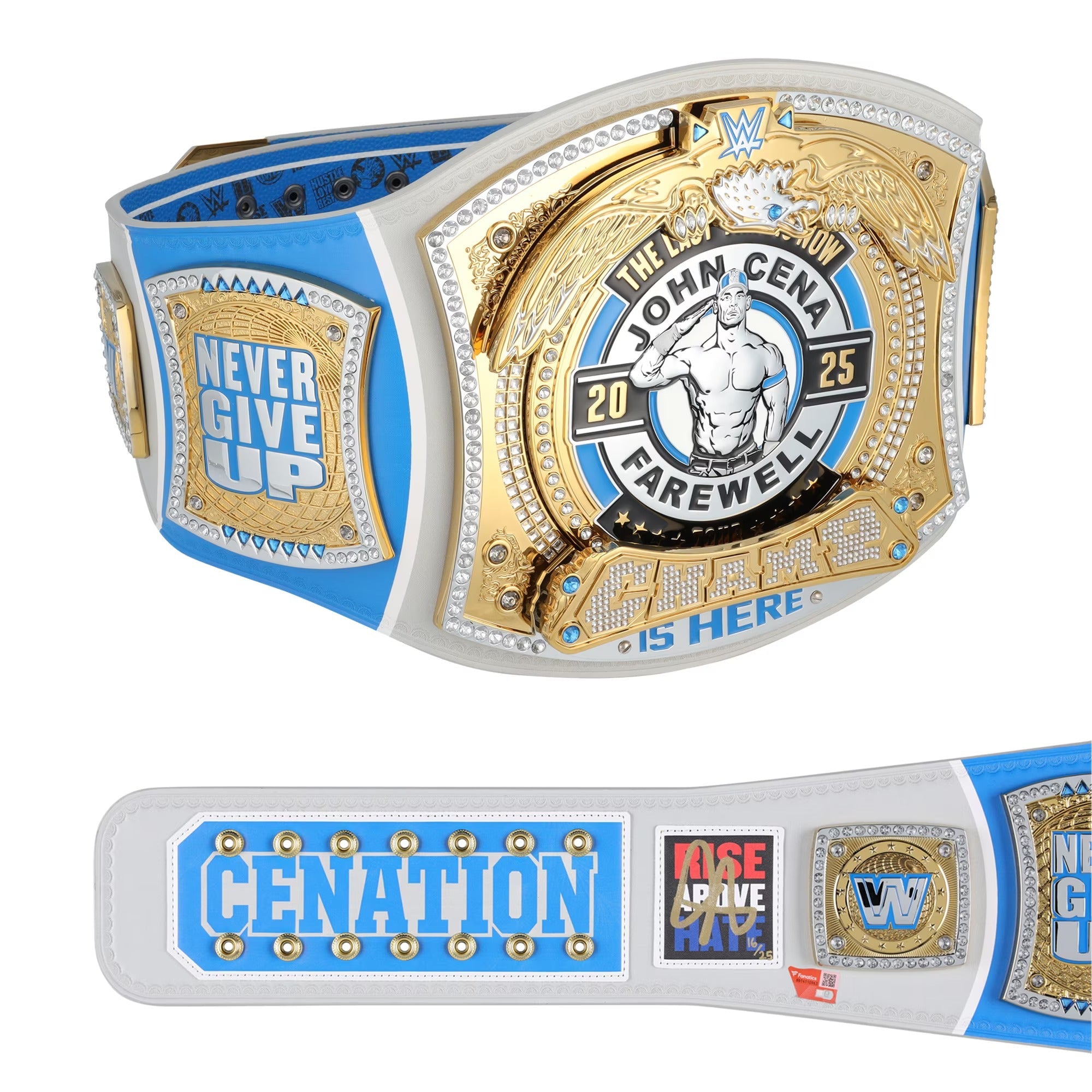 John Cena WWE Autographed Farewell Tour 2025 Grand Rapids Replica Title Belt - Limited Edition of 25