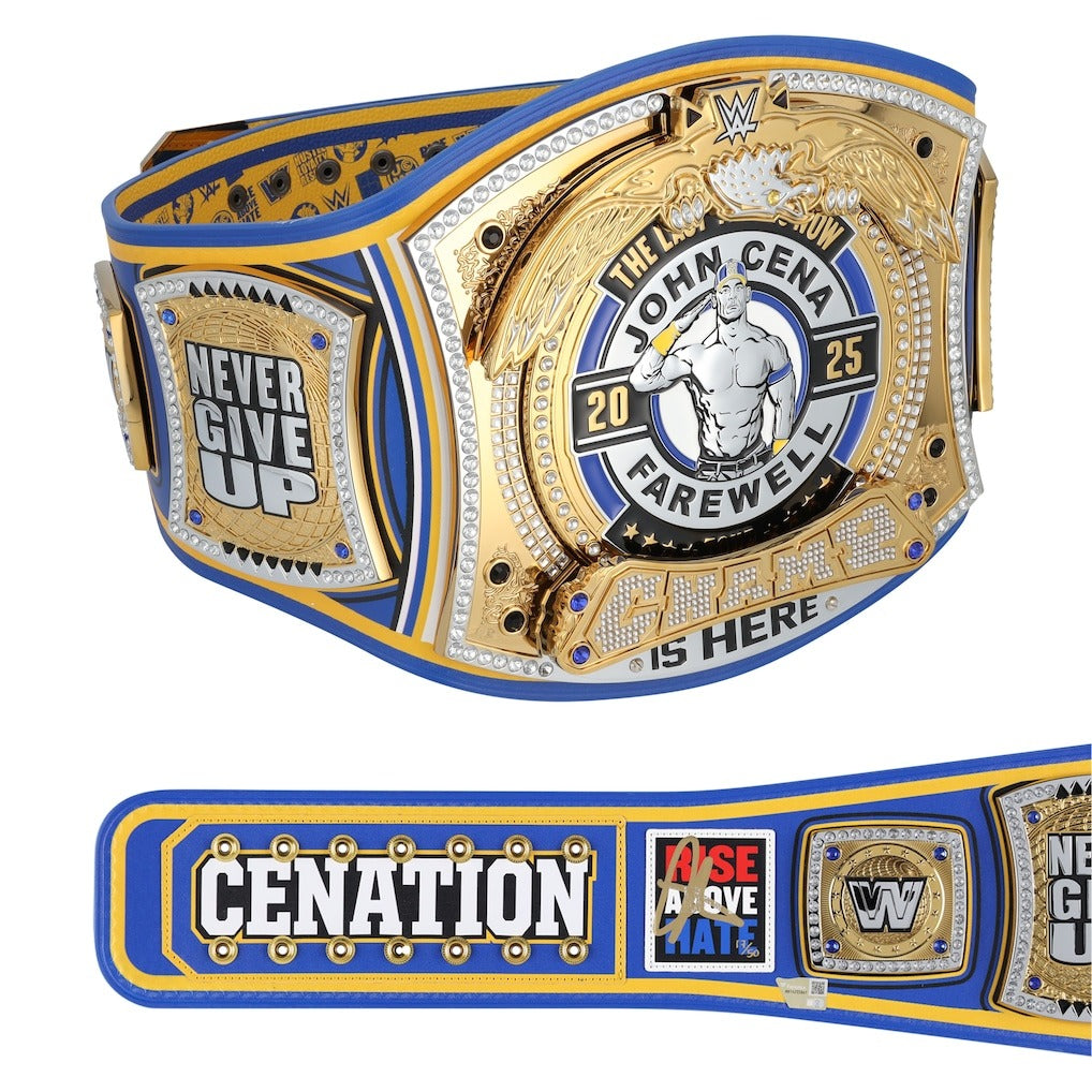 John Cena WWE Autographed Farewell Tour Money In The Bank 2025 Los Angeles Replica Title Belt