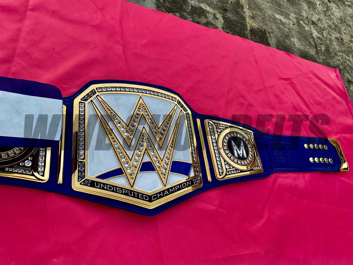 24K GOLD CNC WWE Undisputed Championship Belt – Blue Universal Title Replica (Adult Size)