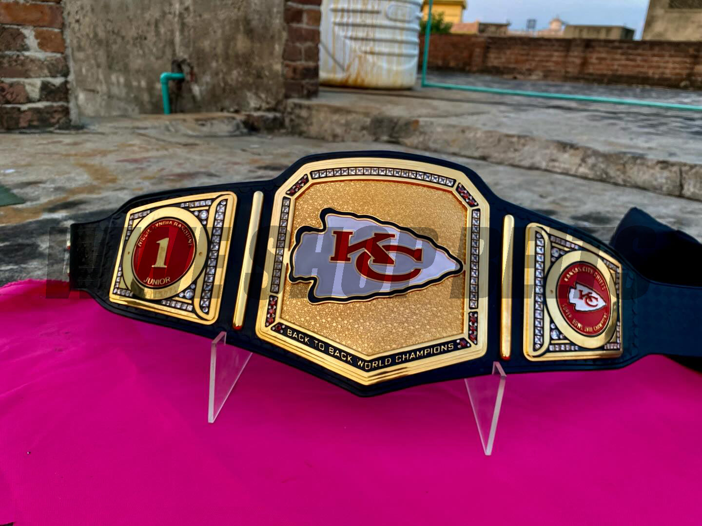 24K GOLD CNC Kansas City Chiefs Championship Belt – Back-to-Back World Champions Replica
