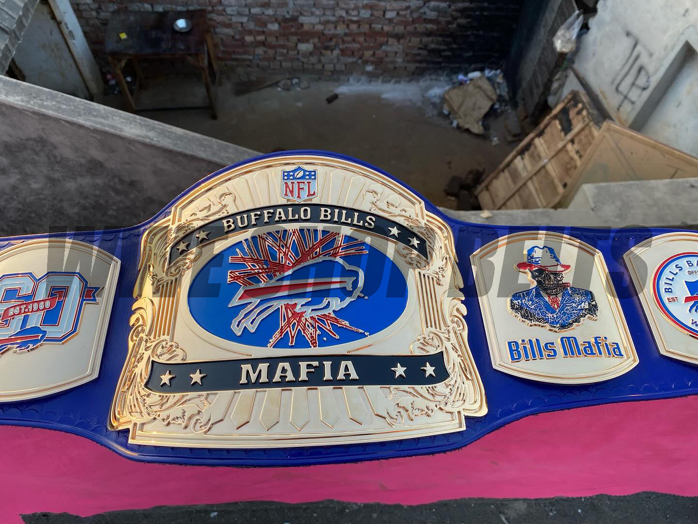The 24K GOLD NFL Buffalo Bills Mafia Premium CNC Championship Belt Replica