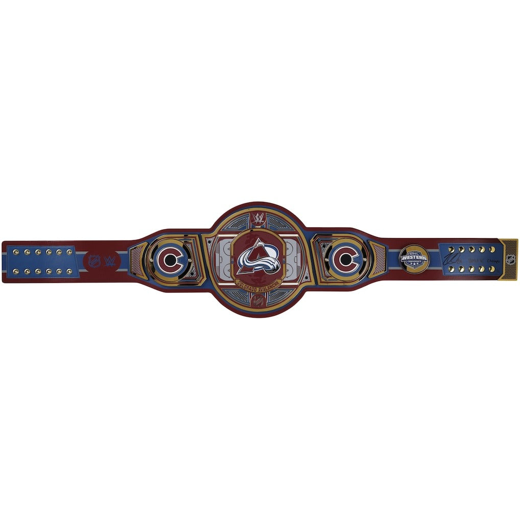 Nathan MacKinnon Colorado Avalanche Autographed WWE Legacy Title Belt