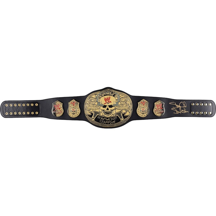 Stone Cold Steve Austin WWE Autographed Smoking Skull Championship Replica Title Belt