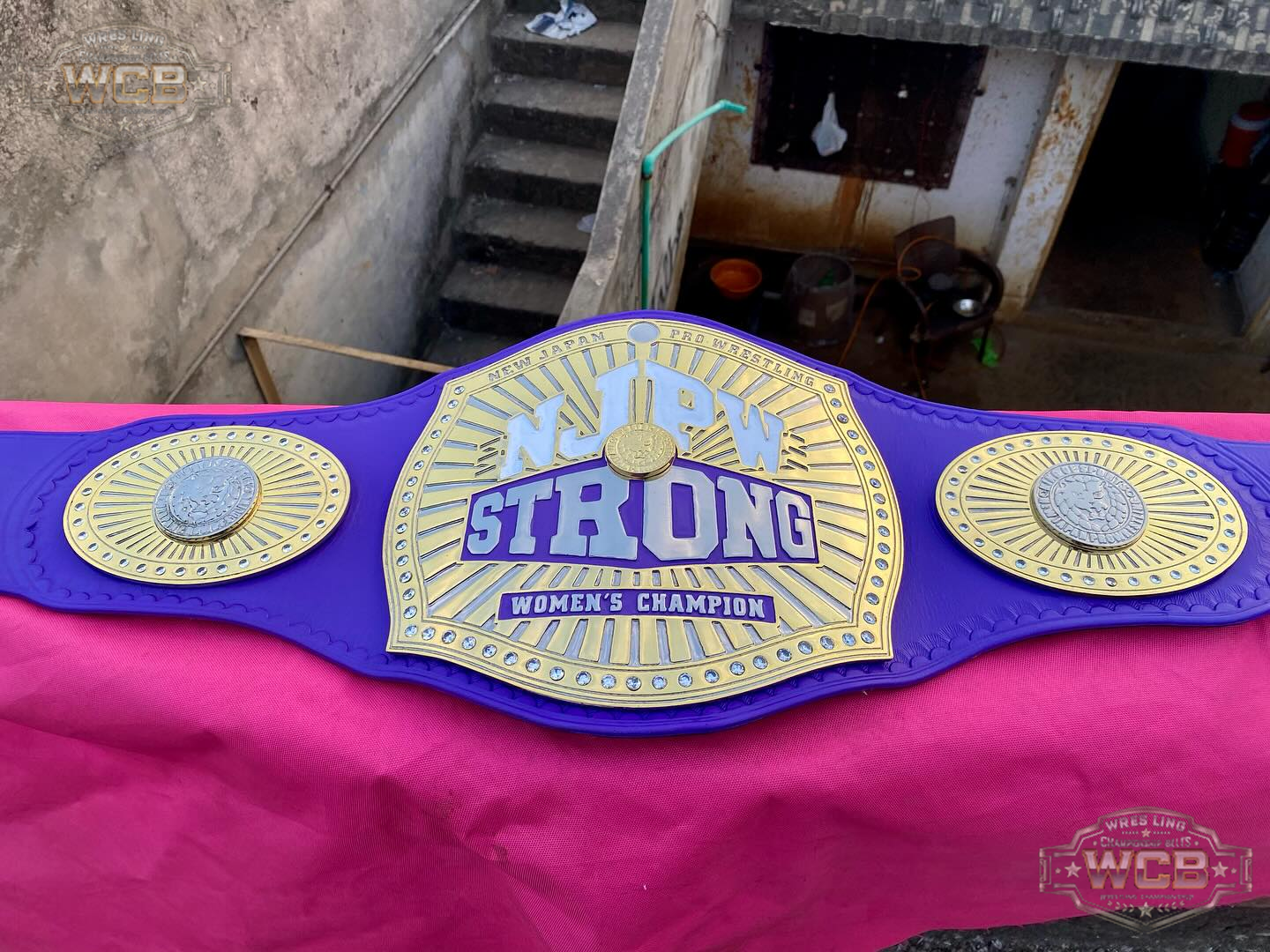 NJPW Strong Women’s Champion Wrestling Belt – Purple & Gold
