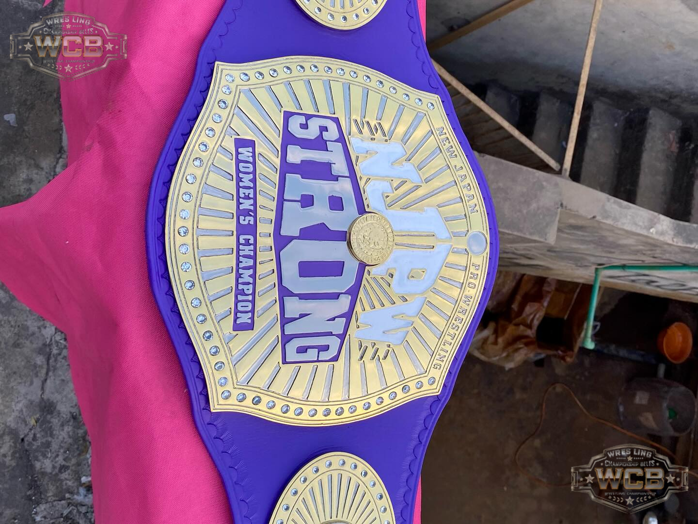 NJPW Strong Women’s Champion Wrestling Belt – Purple & Gold