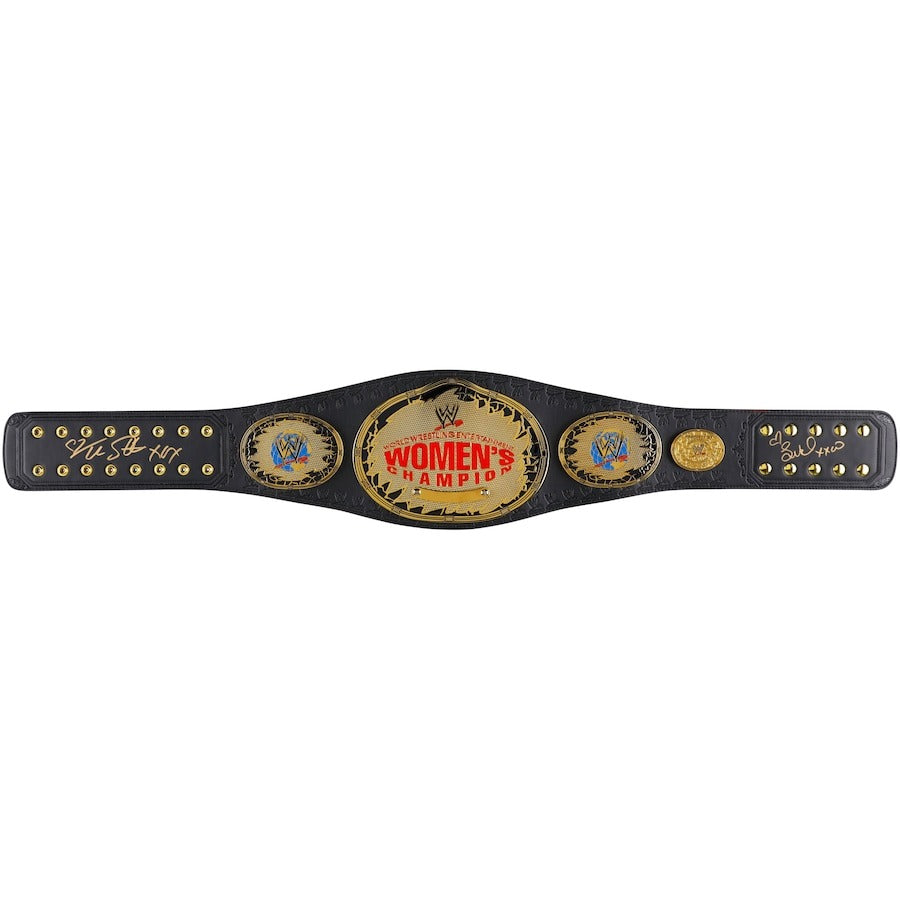 Trish Stratus & Lita WWE Autographed Women's Championship Attitude Era Replica Title Belt