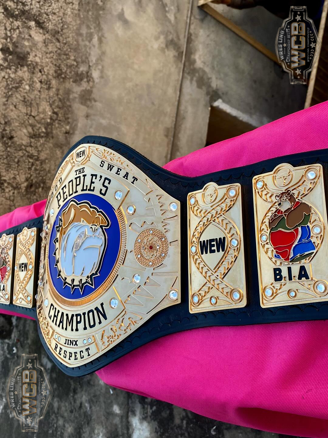 WEW The People’s Champion Wrestling Belt – Gold & Black Bulldog Edition