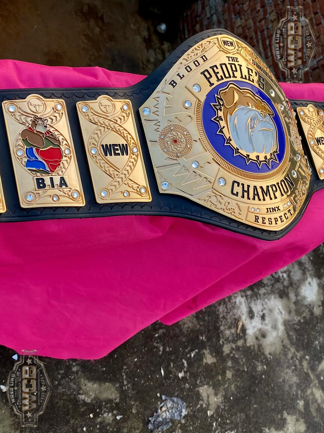 WEW The People’s Champion Wrestling Belt – Gold & Black Bulldog Edition
