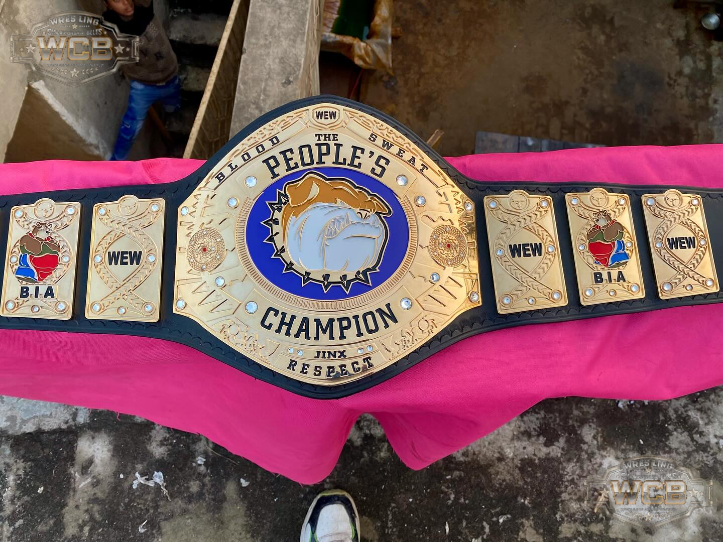 WEW The People’s Champion Wrestling Belt – Gold & Black Bulldog Edition