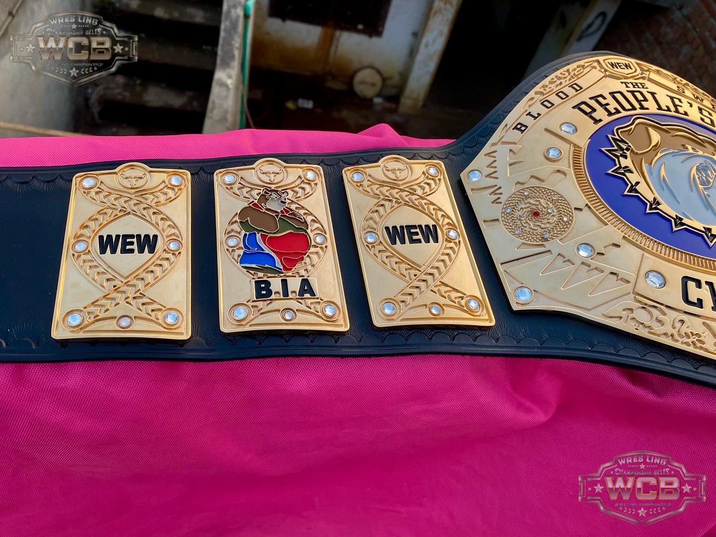 WEW The People’s Champion Wrestling Belt – Gold & Black Bulldog Edition