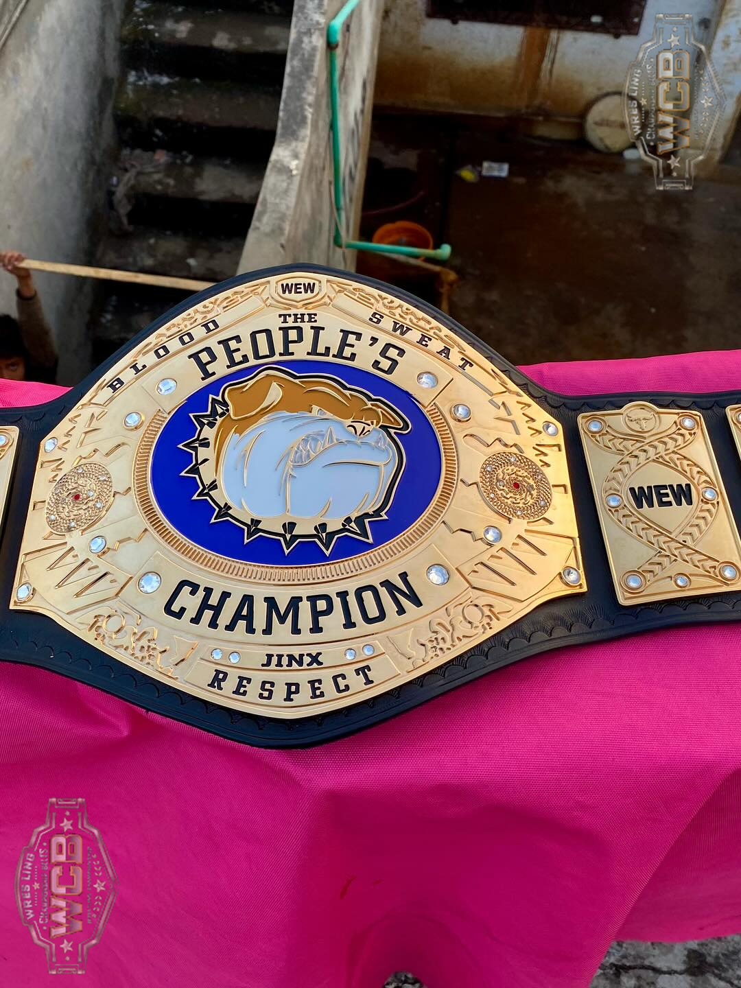 WEW The People’s Champion Wrestling Belt – Gold & Black Bulldog Edition